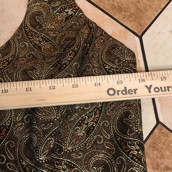 Vintage xscape by Lawrence Kurtz gold halter top size 10 made in USA small - Picture 5 of 12